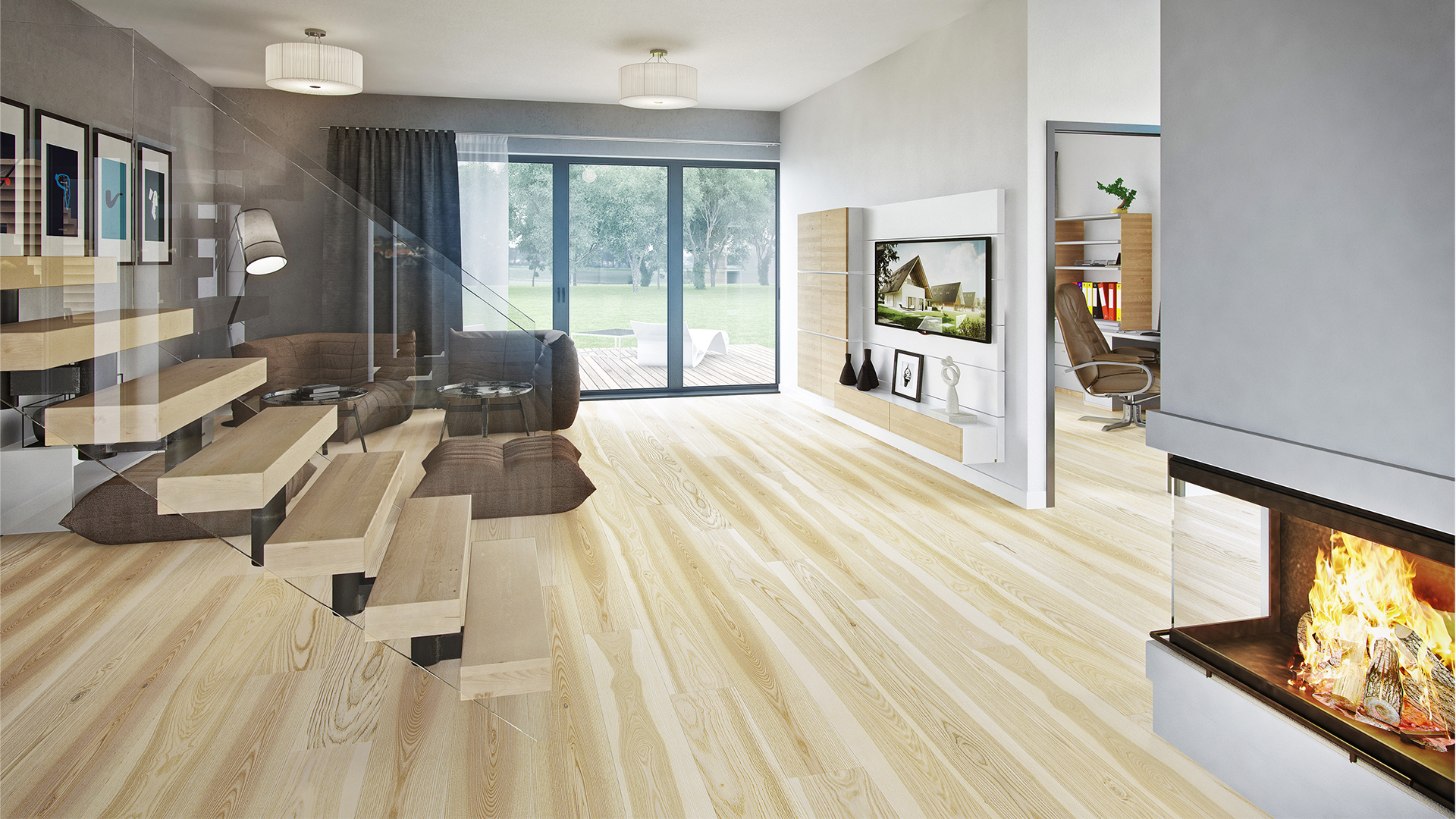 Паркетная доска Barlinek Grande&Вкусы жизни Ясень Milkshake матовый лак 5G 2200х180х14 мм (2,77 м2/упак)